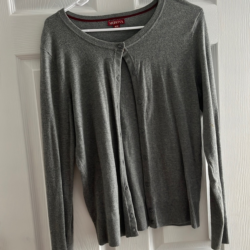 Gray cardigan